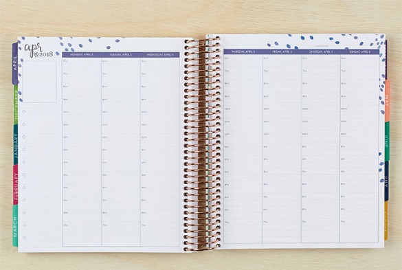 Erin Condren This hourly layout would be great for those who like to keep track of their schedule in very detailed manner.